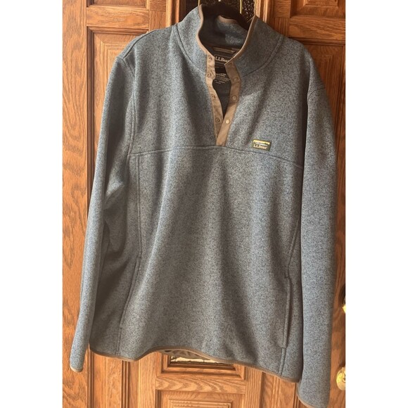L.L. Bean Other - LL Bean Mens Sweater Fleece Pullover Jacket Blue 1/4 Snap Slightly Fitted XXLT